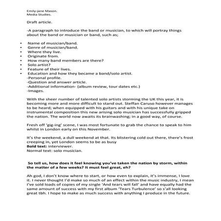 Interview Transcript for magazine | DOCX