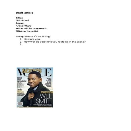 Magazine outline | DOCX