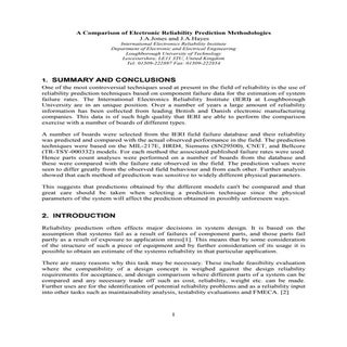 Draft comparison of electronic reli...