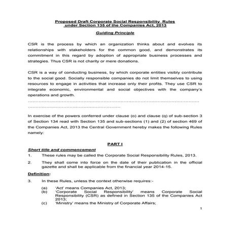 Draft csr rules 2013