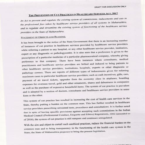 Prevention of Cut Practices in Healthcare Services Act, 2017