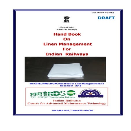 Draft handbook on linen management