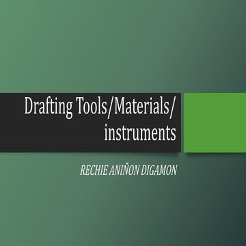Drafting tools, materials and equipment