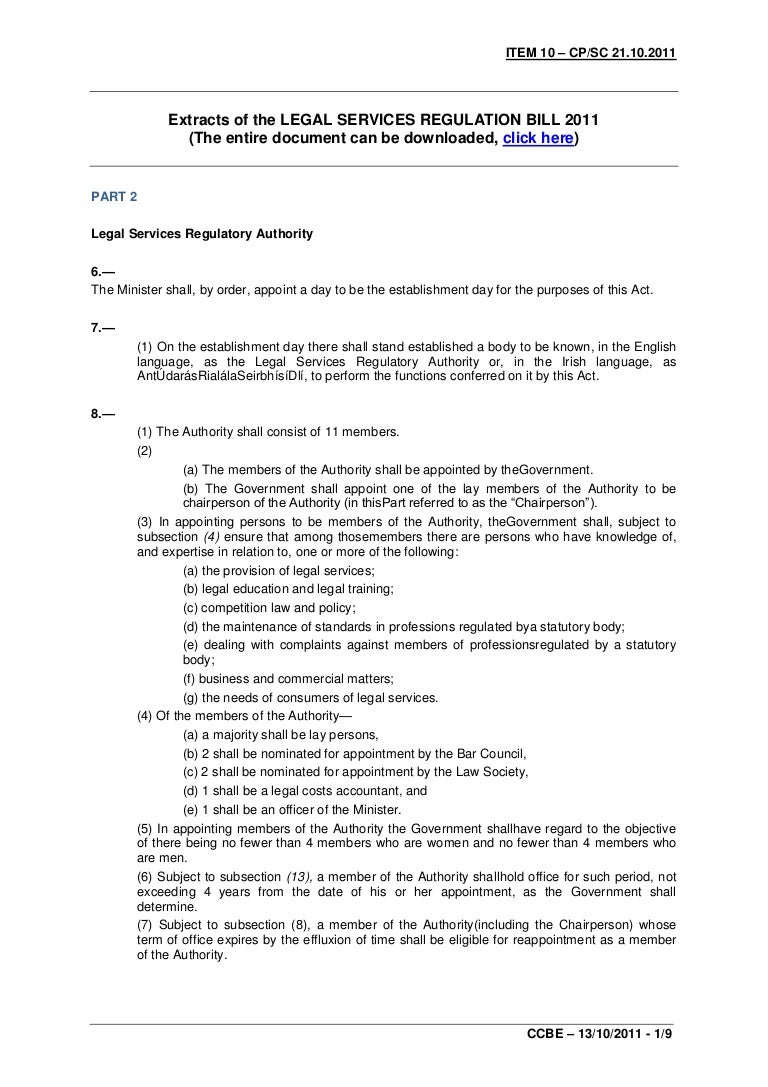 Irland_Draft legal services_bill