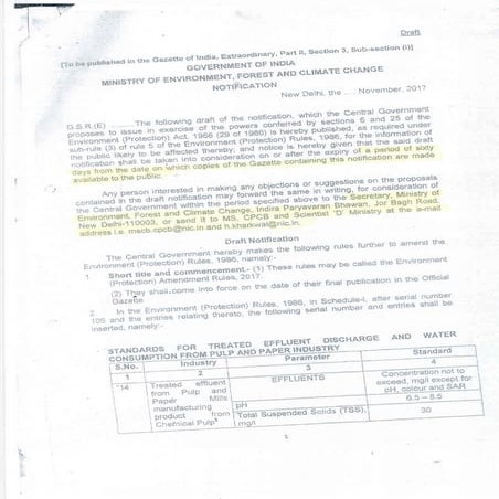 Draft Notifiction of MOEF