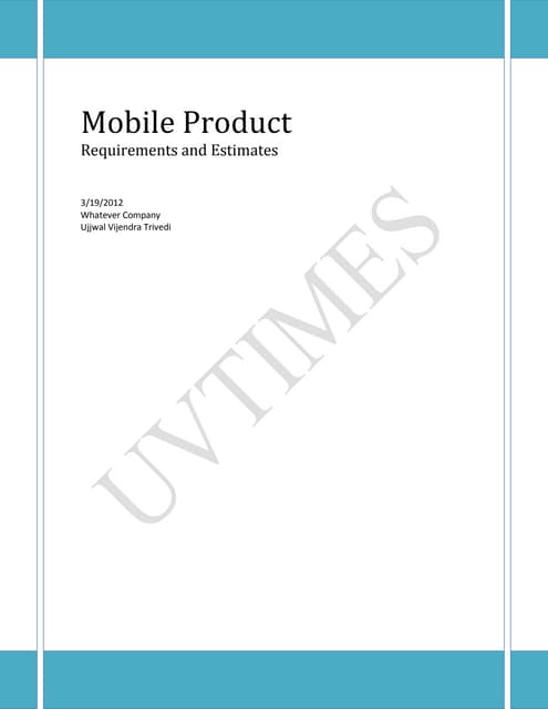 Sample Mobile Apps PRD