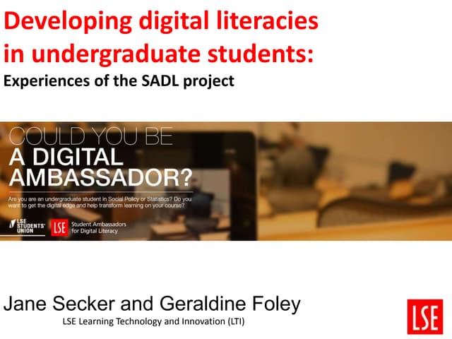 Developing digital literacies in undergradrate students: experience of the SA...