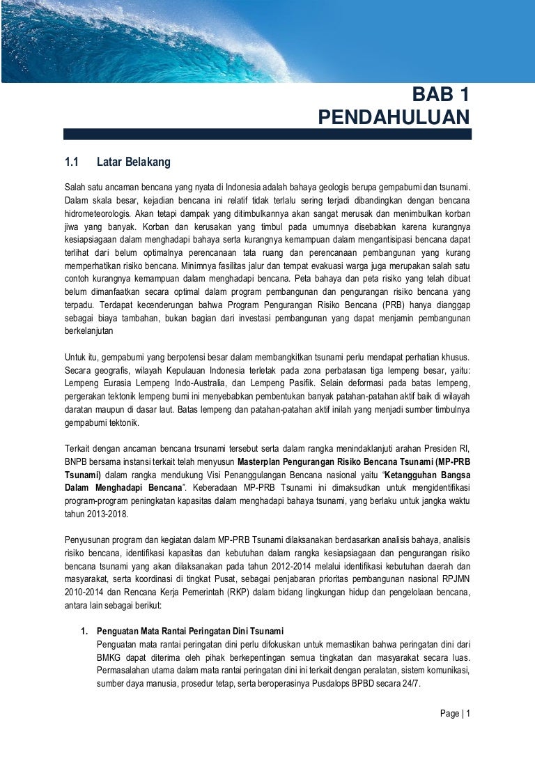 Draft Profil Kesiapsiagaan Menghadapi Tsunami Kab Tulungagung