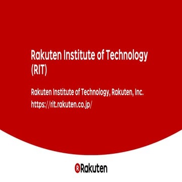  Rakuten Institute of Technology