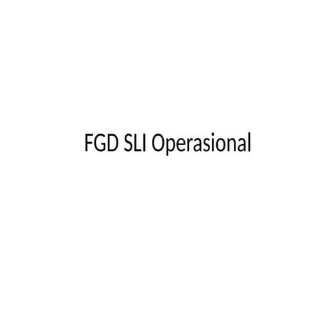 Operational SLI Focus Group Discussion Planning and Execution | PPTX
