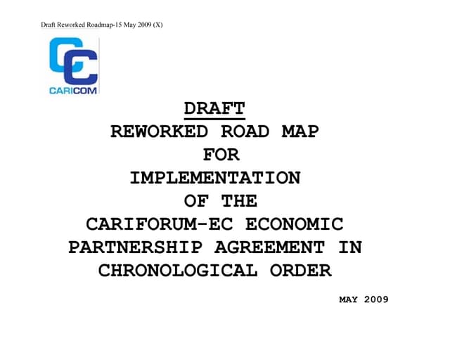 The CF-EC  Economic Partnership Agreement (EPA) Implementation Roadmap -15 May 2009 