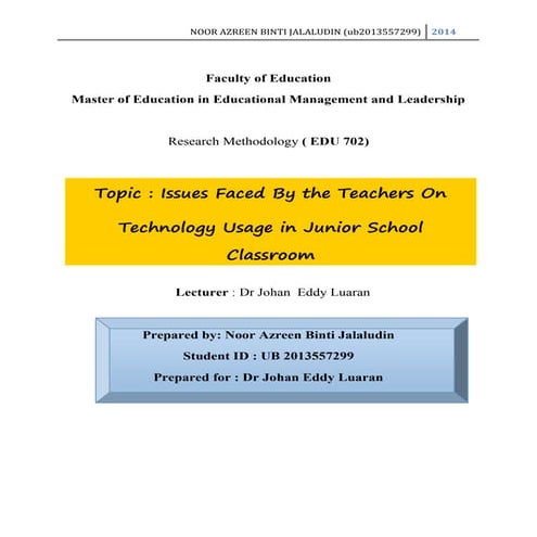 Draft of Research Proposa l(Property of Azreen)