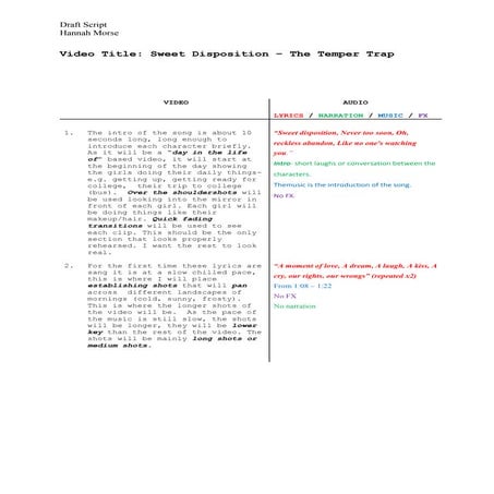 Draft script   beth melia by hannah