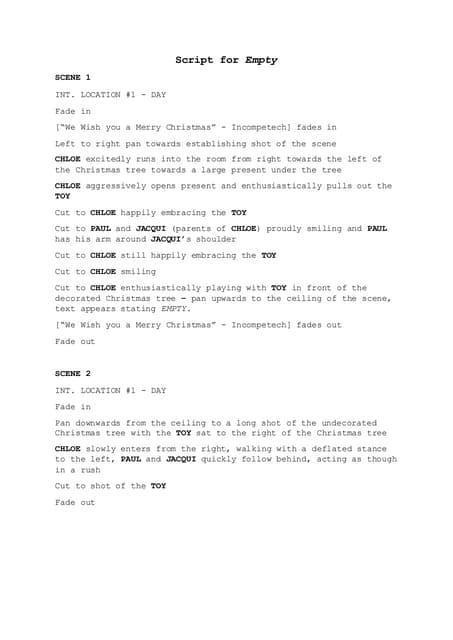 Production script first half | PDF