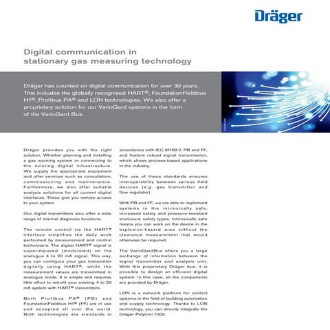 Drager Fixed Gas Detector - Digital Communication In Stationary Gas Measuring...