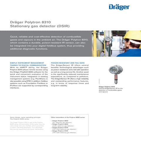 Drager Polytron 8310 Fixed Gas Detector - Spec Sheet