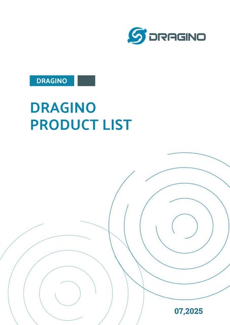 Dragino商品カタログ 2025.7 LoRaWAN・NB-IoT・LTE-M(LTE Cat.M1)対応センサーリスト