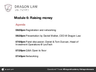 Legal Academy by Dragon Law: Early Stage Funding - ACE 11 Aug