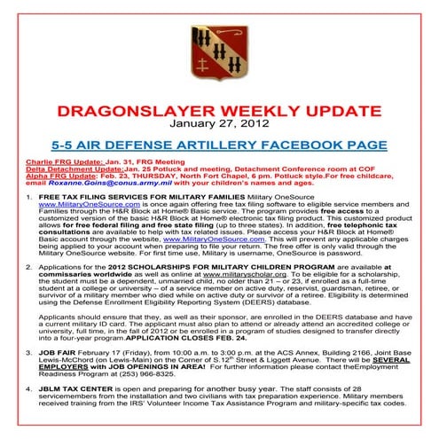 Dragonslayer weekly update_27_jan_12