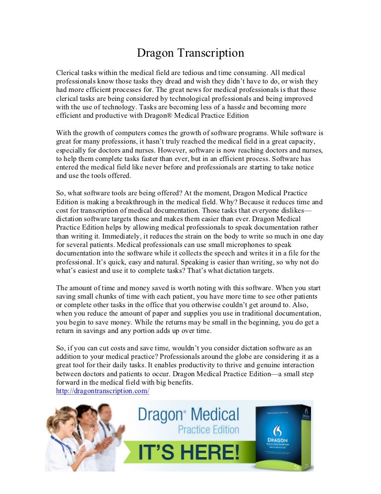 dragon medical practice edition for small practice