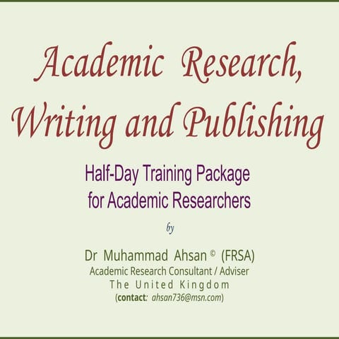 Dr Ahsan ppt  at Qartba University Peshawar