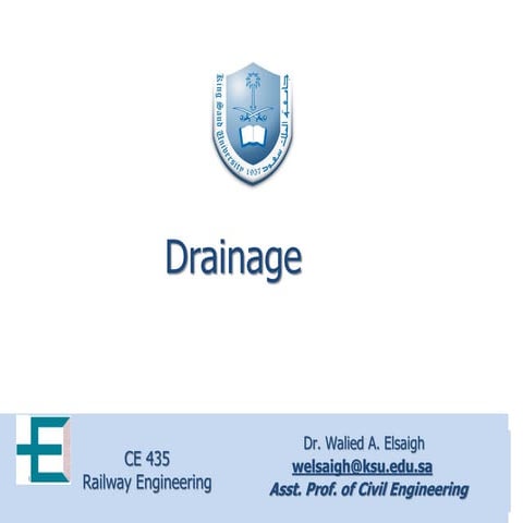 09 Drainage (Railway Engineering Lectures هندسة السكك الحديدية & Dr. Walied A...
