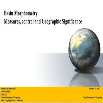 Drainage basin morphometry 