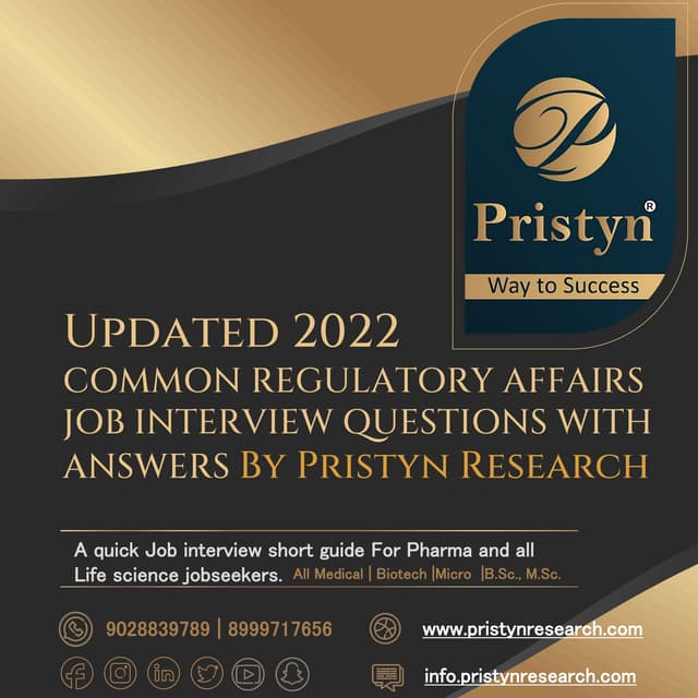 COMMON REGULATORY AFFAIRS JOB INTERVIEW QUESTIONS WITH ANSWERS-Updated in 2022!