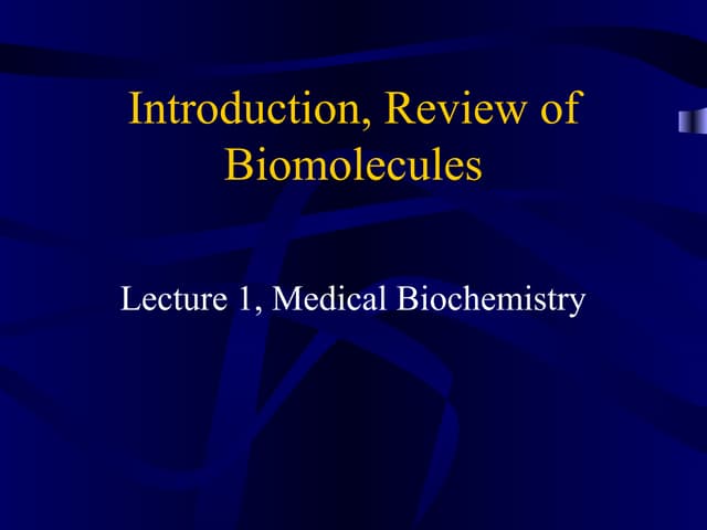 Introduction to Medical Biochemistry