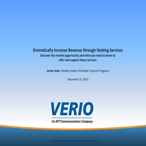 Dramatically increase revenue on verio template