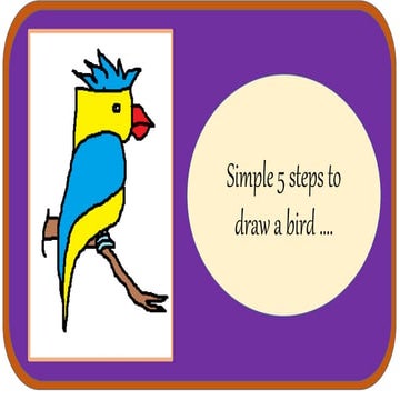 Draw a bird with a simple five steps....