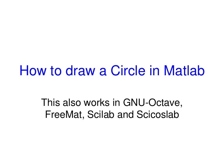 How to plot a circle in matlab