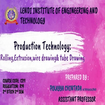 Drawing,Wire Drawing &Tube drawing and Its Applications by polayya chintada