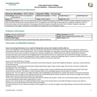 Drawing 2/Life Drawing Syllabus