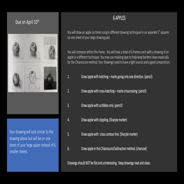 Drawing 6 apples beginning drawing