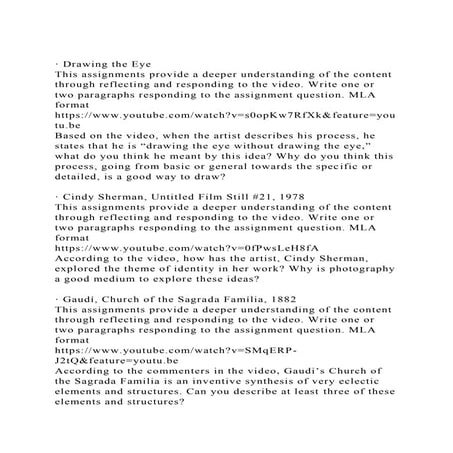 · Drawing the EyeThis assignments provide a deeper understanding.docx