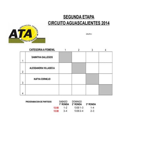 Draws amateur-segunda-etapa-circuito singles