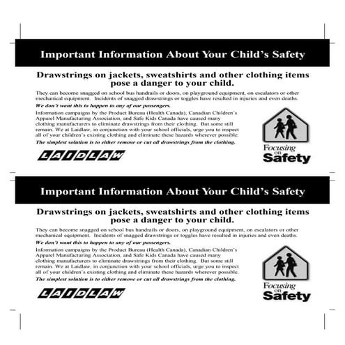 Guidelines On Drawstrings Of Children Outer Wear | PDF