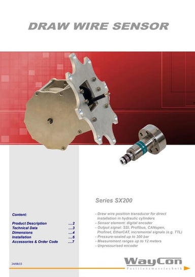 Draw wire sensor Series SX200