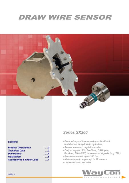 Draw wire sensor Series SX200