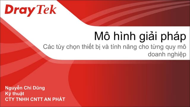 DrayTek Vigor - Các mô hình triển khai cho Doanh nghiệp