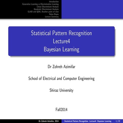 Dr azimifar pattern recognition lect4