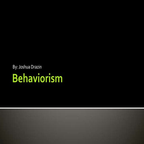 Drazin behaviorism