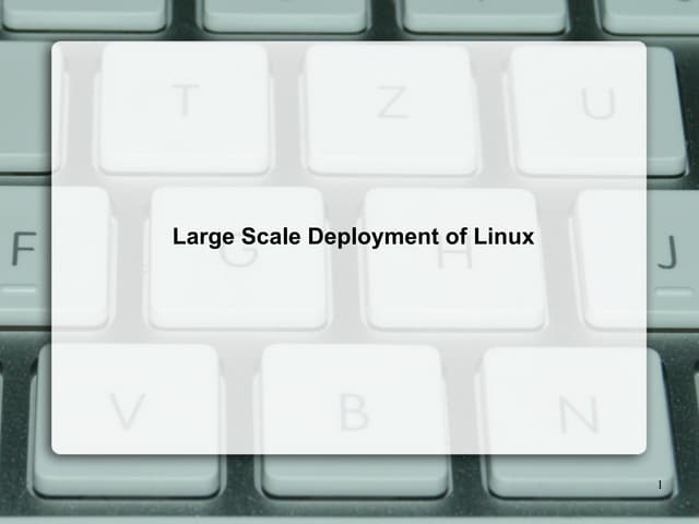 Large Scale Deployment of Linux