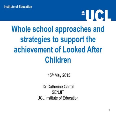 School Approaches and Strategies - Dr Catherine Carroll - SENJIT