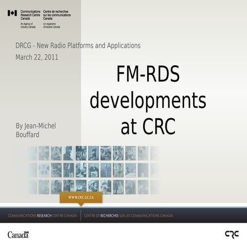 FM-RDS developments at CRC