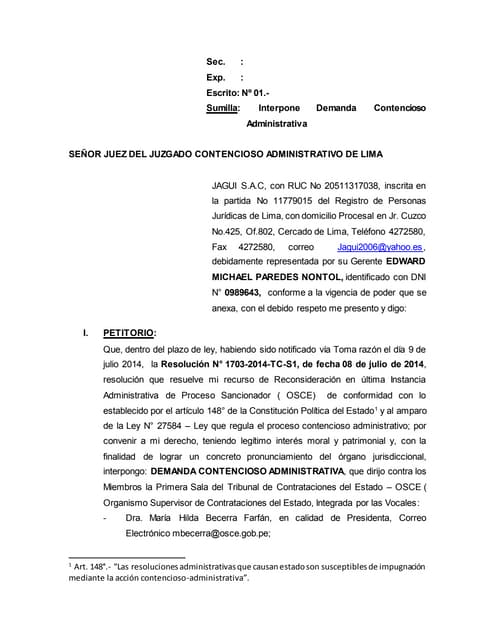 Minuta administrativa