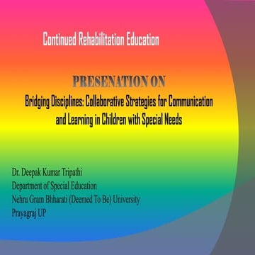 Dr .Deepak Kumar Tripathi Assistant Professor