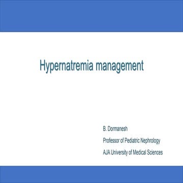 hypernatremia management