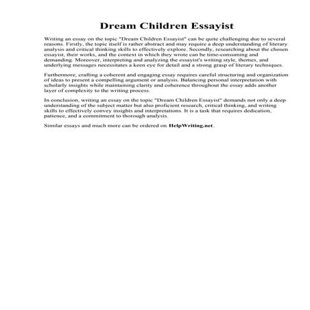 Dream Children Essayist | PDF